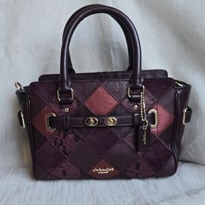 Coach Maroon and Purple Quilted Satchel